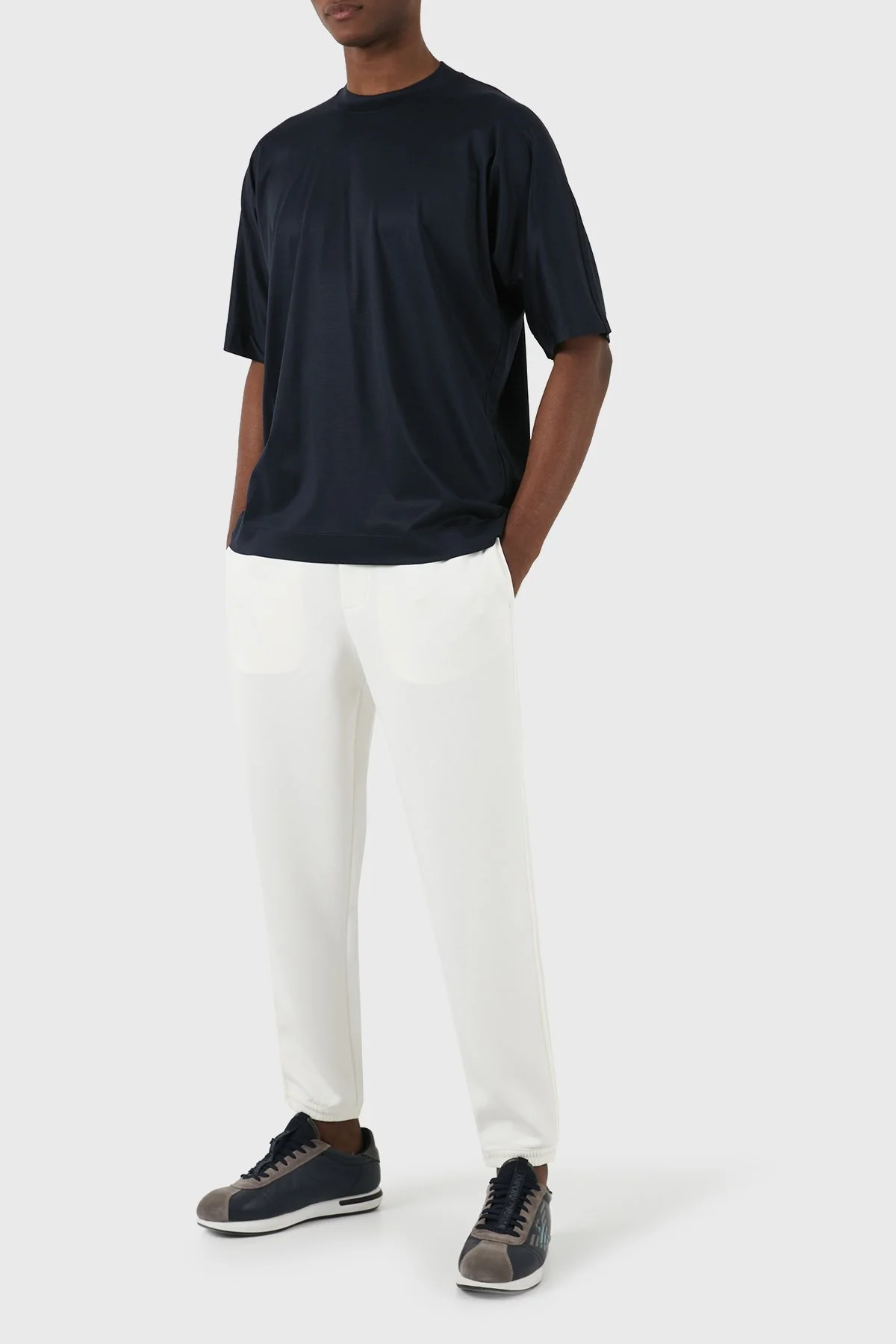 Emporio Armani Oversize Fit Bisiklet Yaka Erkek T Shirt 3D1TG2 1JUVZ 0920 Lacivert - 4