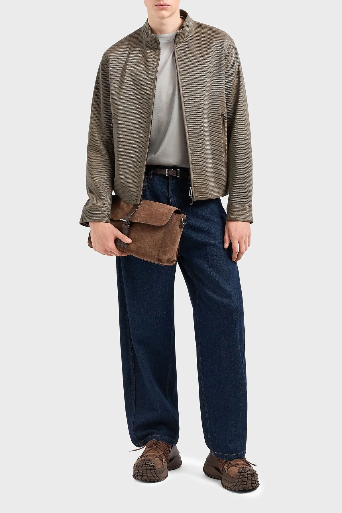 Emporio Armani Oversize Fit Bisiklet Yaka Logolu Erkek T Shirt EM001116 AF10017 F8104 GRİ - 2