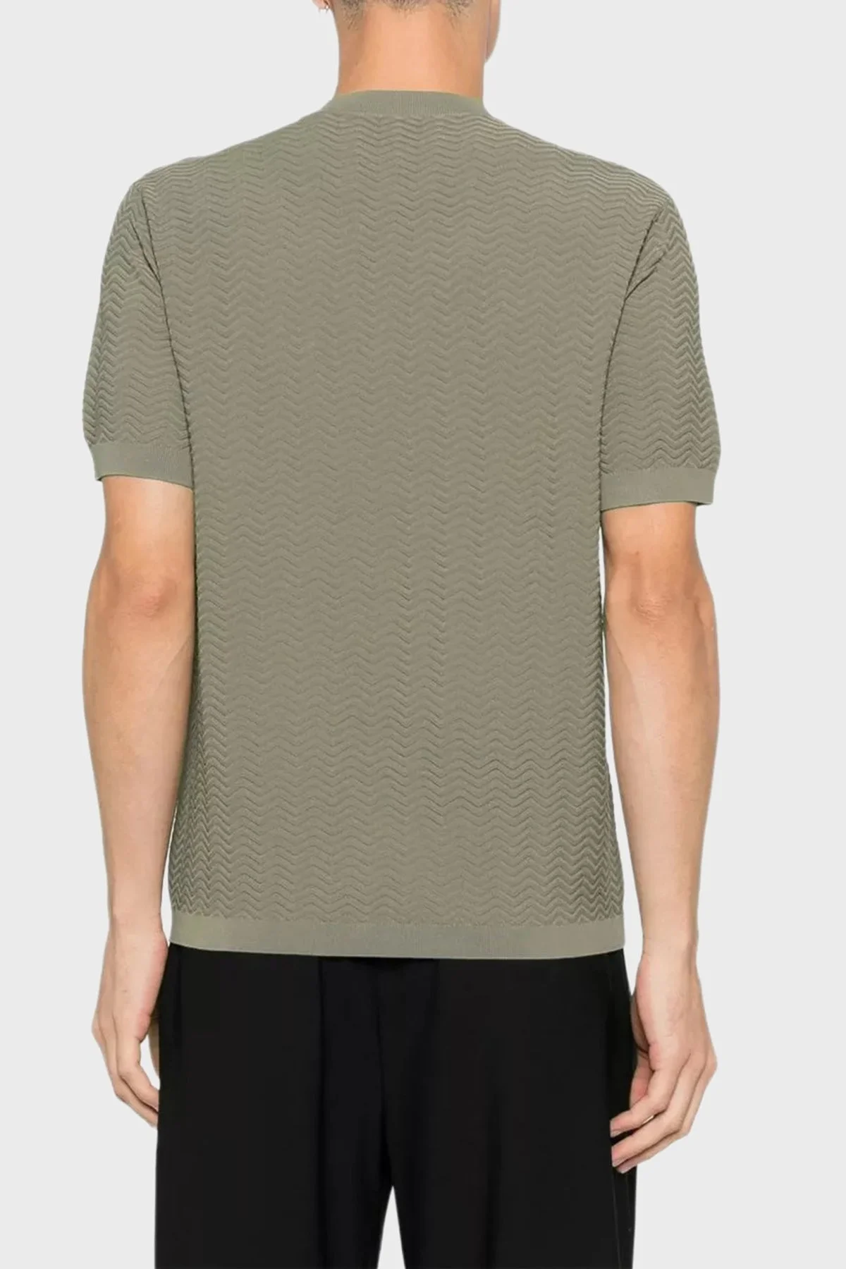 Emporio Armani Özel Kabartmalı Slim Fit Yuvarlak Yaka Erkek Kazak EM004671 AF23759 U6183 HAKİ - 2