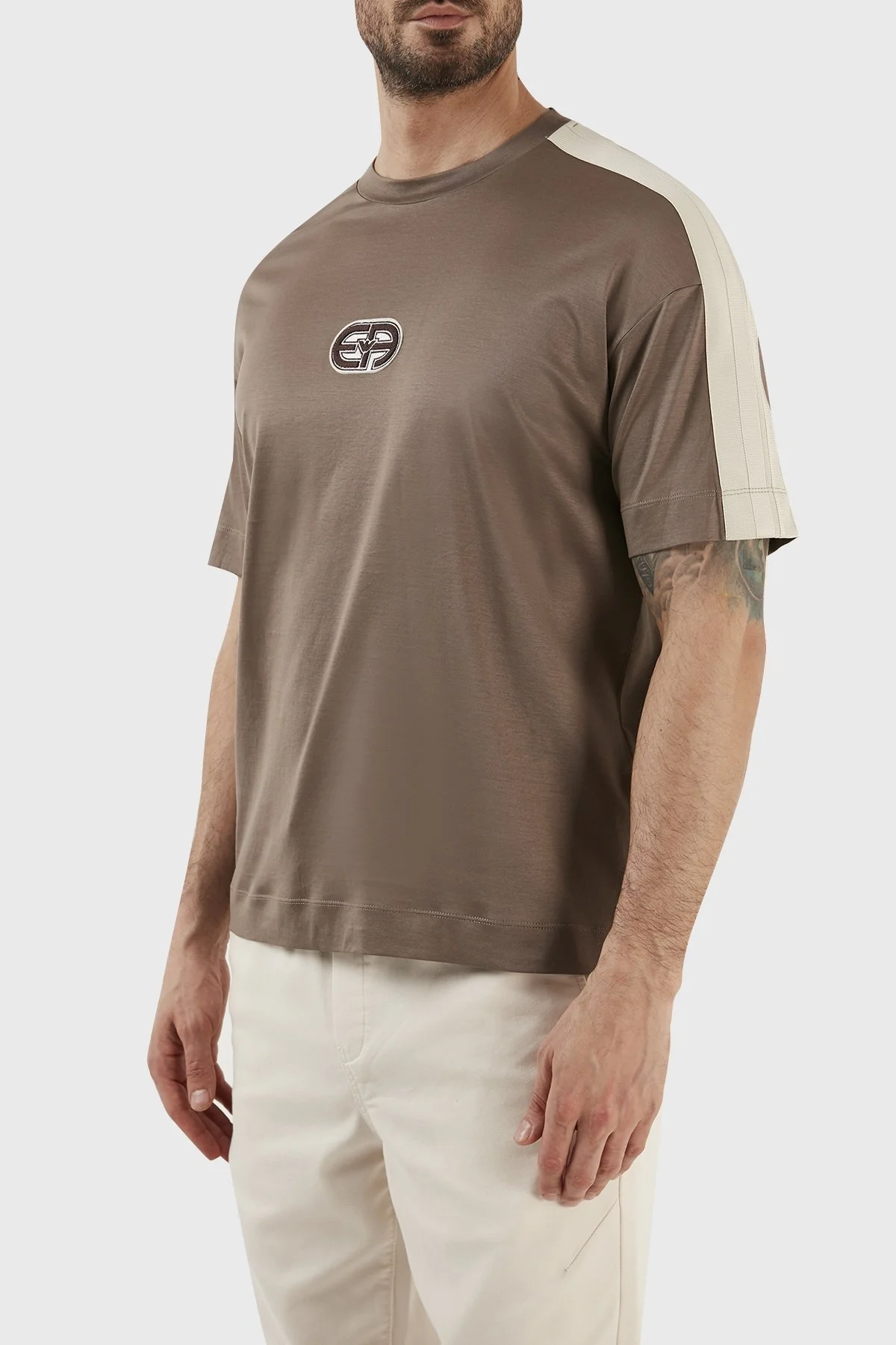 Emporio Armani Pamuk Karışımlı Bisiklet Yaka Comfort Fit Erkek T Shirt 3R1TT6 1JUVZ 0440 TOPRAK - 2