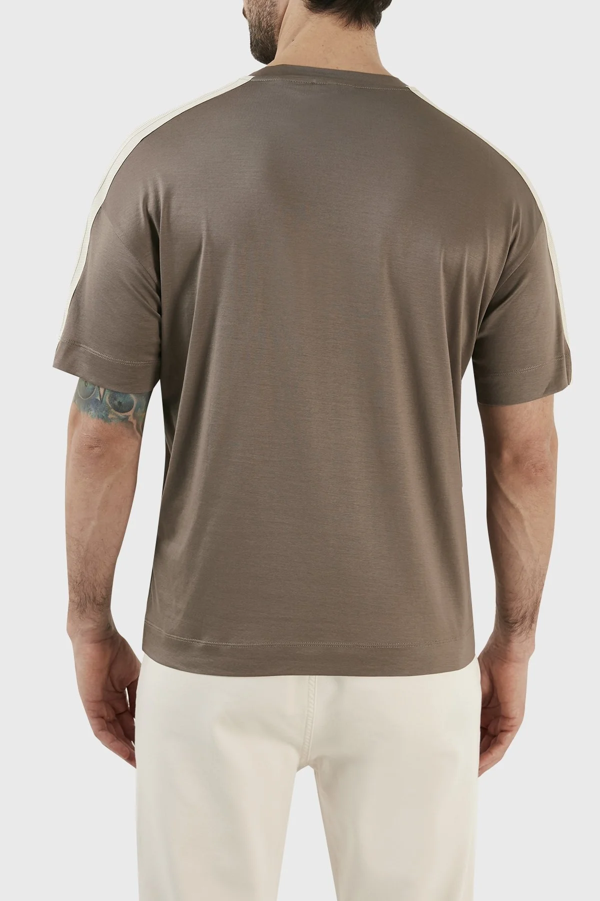 Emporio Armani Pamuk Karışımlı Bisiklet Yaka Comfort Fit Erkek T Shirt 3R1TT6 1JUVZ 0440 TOPRAK - 5