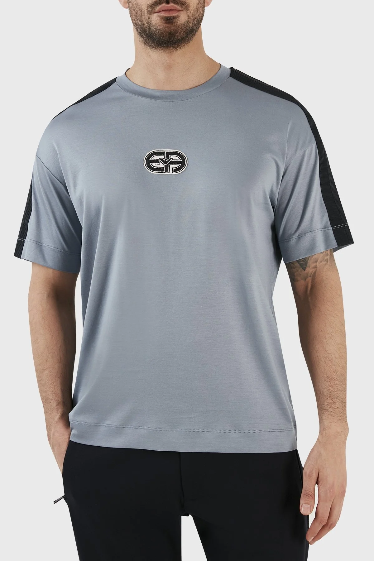 Emporio Armani Pamuk Karışımlı Bisiklet Yaka Comfort Fit Erkek T Shirt 3R1TT6 1JUVZ 0738 MAVİ - 1