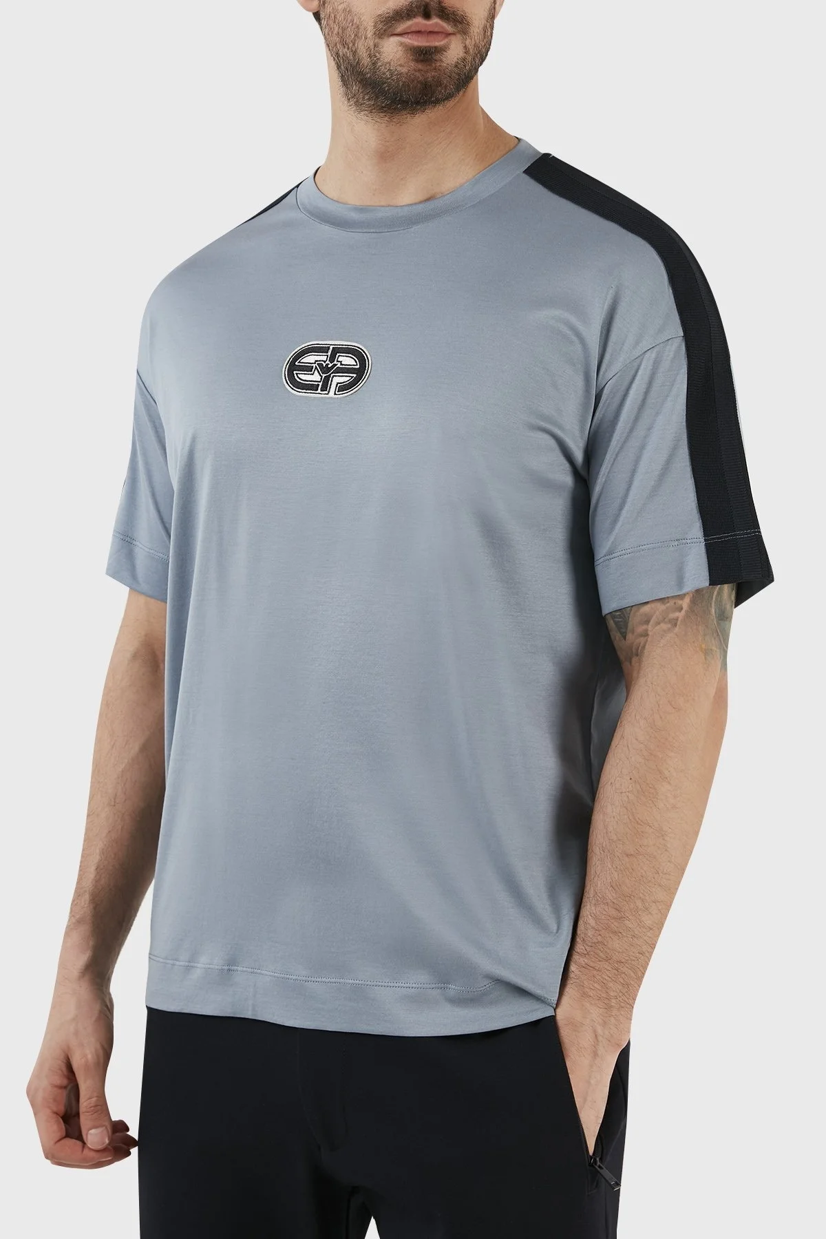 Emporio Armani Pamuk Karışımlı Bisiklet Yaka Comfort Fit Erkek T Shirt 3R1TT6 1JUVZ 0738 MAVİ - 3