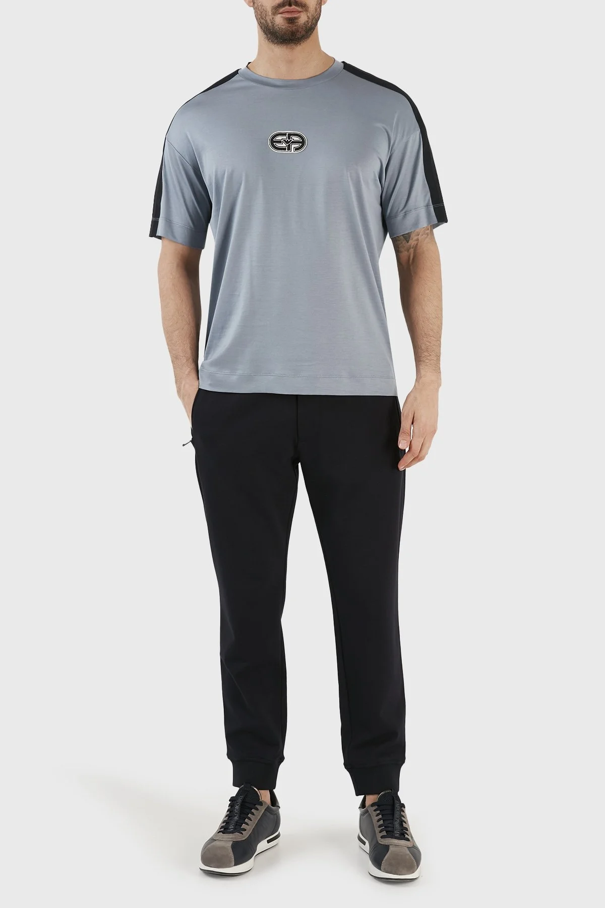 Emporio Armani Pamuk Karışımlı Bisiklet Yaka Comfort Fit Erkek T Shirt 3R1TT6 1JUVZ 0738 MAVİ - 4