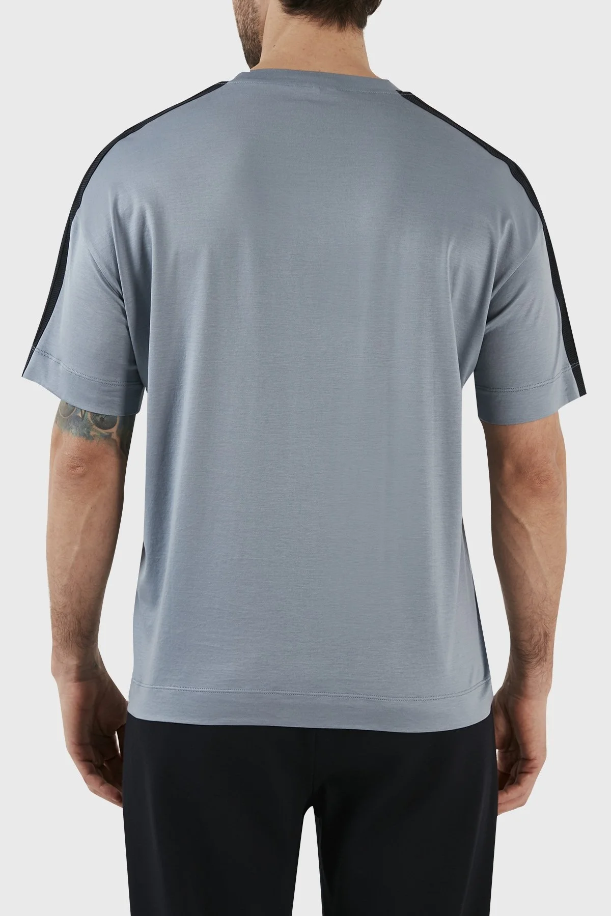 Emporio Armani Pamuk Karışımlı Bisiklet Yaka Comfort Fit Erkek T Shirt 3R1TT6 1JUVZ 0738 MAVİ - 5