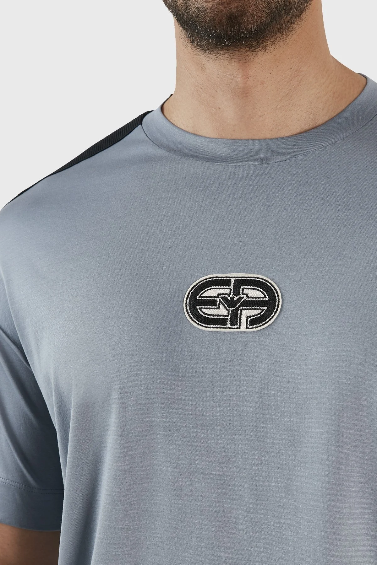 Emporio Armani Pamuk Karışımlı Bisiklet Yaka Comfort Fit Erkek T Shirt 3R1TT6 1JUVZ 0738 MAVİ - 6