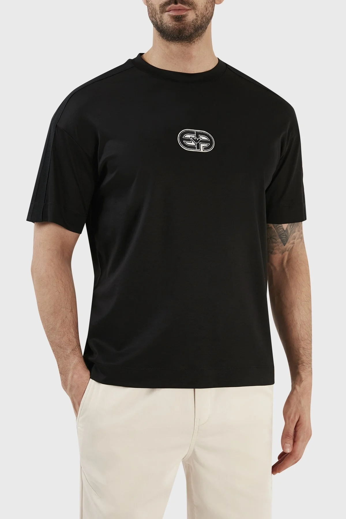 Emporio Armani Pamuk Karışımlı Bisiklet Yaka Comfort Fit Erkek T Shirt 3R1TT6 1JUVZ 0999 SİYAH - 2