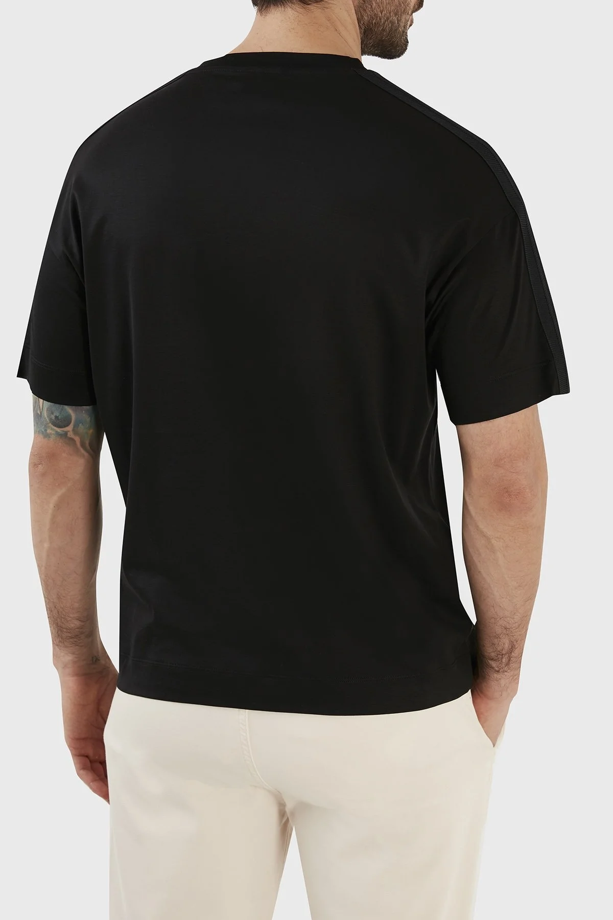 Emporio Armani Pamuk Karışımlı Bisiklet Yaka Comfort Fit Erkek T Shirt 3R1TT6 1JUVZ 0999 SİYAH - 5