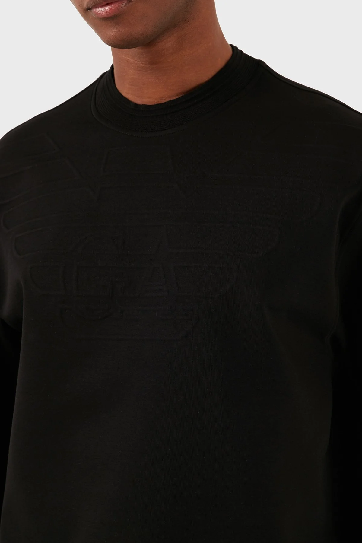 Emporio Armani Pamuk Karışımlı Bisiklet Yaka Regular Fit Erkek Sweat 3D1MDX 1JHSZ 0030 SİYAH - 10