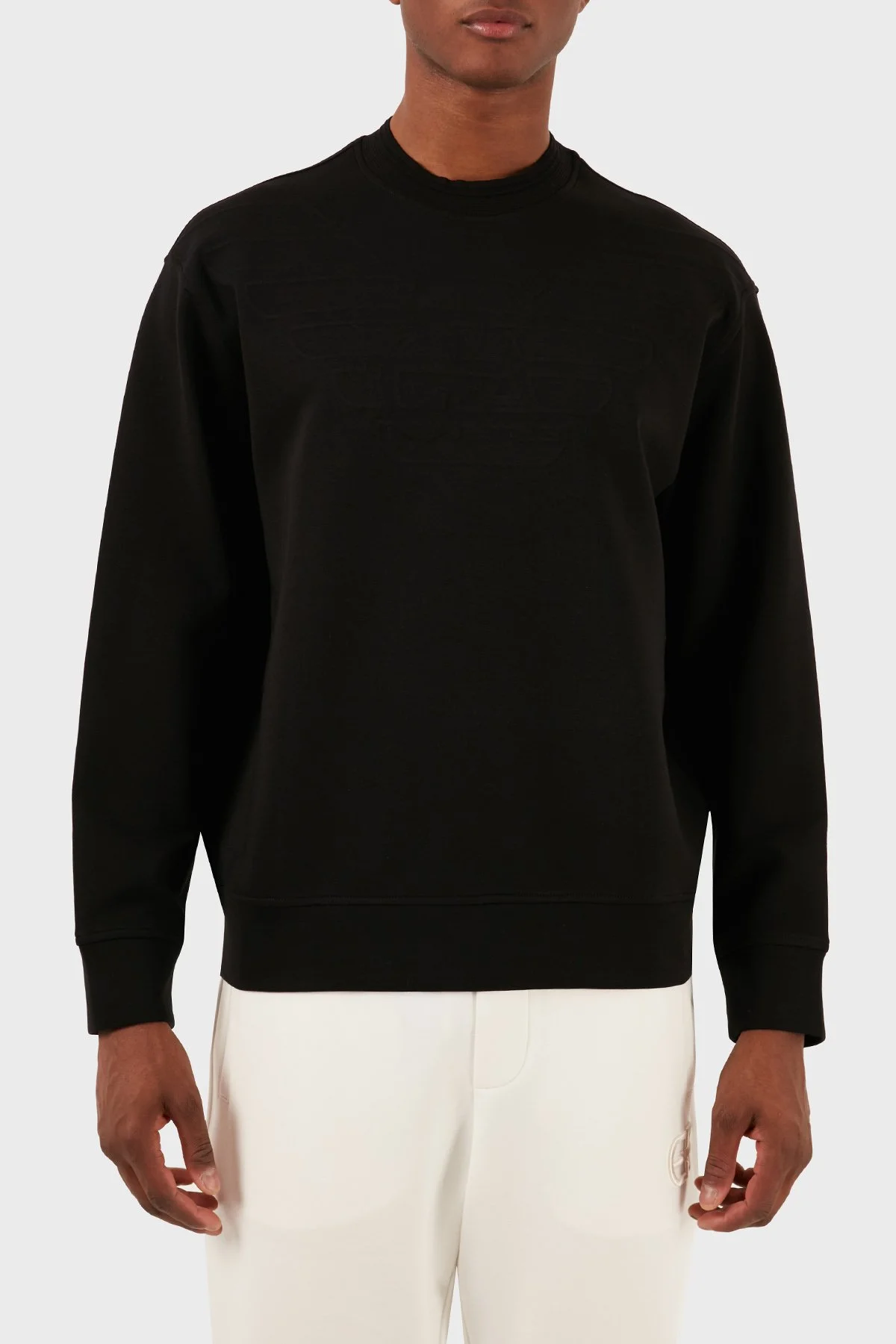 Emporio Armani Pamuk Karışımlı Bisiklet Yaka Regular Fit Erkek Sweat 3D1MDX 1JHSZ 0030 SİYAH - 1