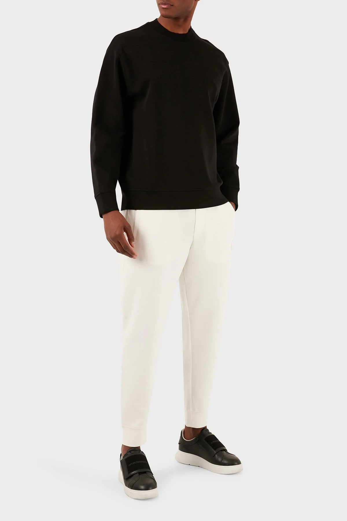 Emporio Armani Pamuk Karışımlı Bisiklet Yaka Regular Fit Erkek Sweat 3D1MDX 1JHSZ 0030 SİYAH - 4
