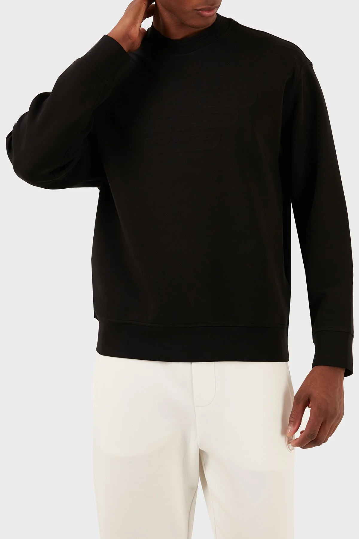 Emporio Armani Pamuk Karışımlı Bisiklet Yaka Regular Fit Erkek Sweat 3D1MDX 1JHSZ 0030 SİYAH - 6
