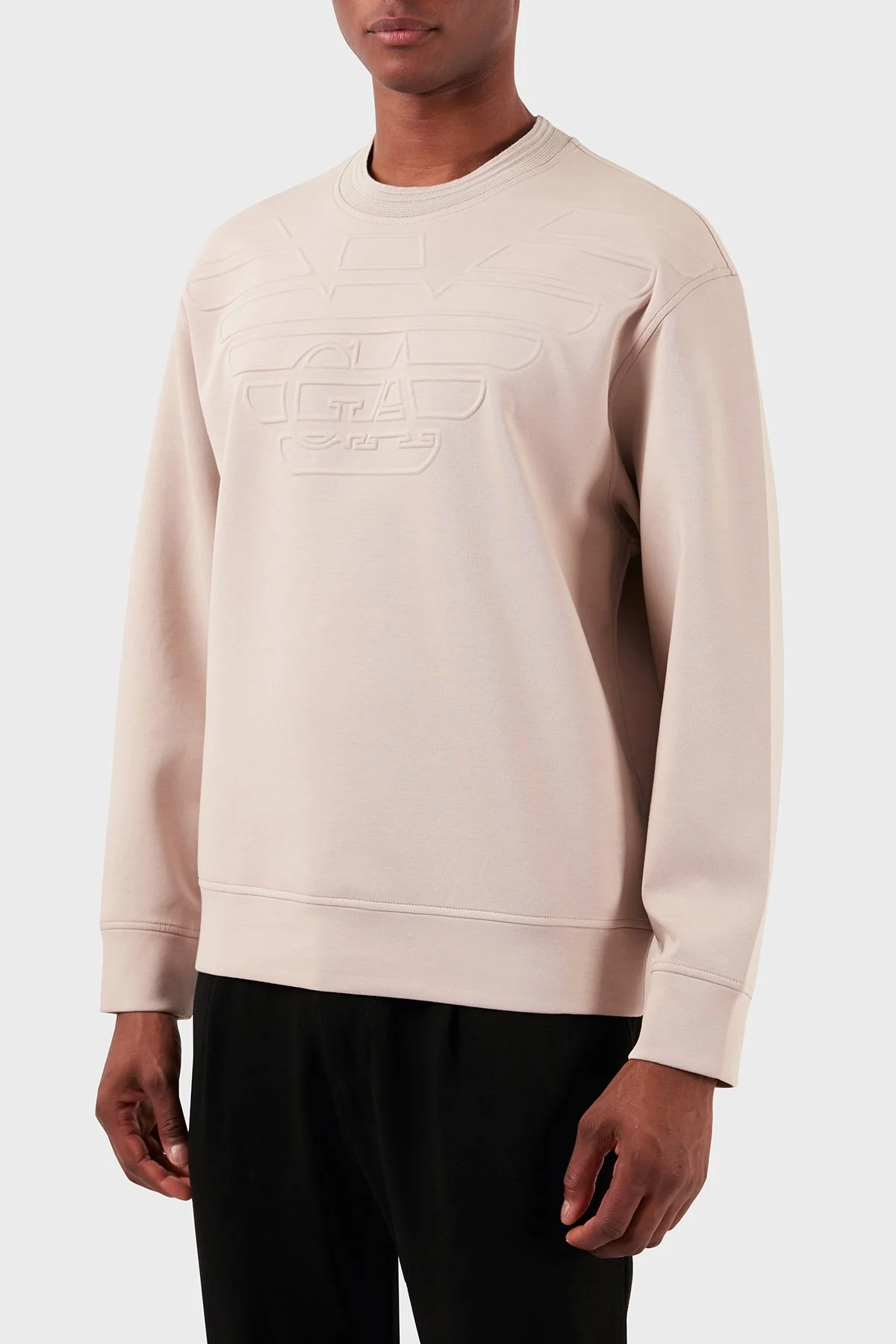 Emporio Armani Pamuk Karışımlı Bisiklet Yaka Regular Fit Erkek Sweat 3D1MDX 1JHSZ 0178 BEJ - 5