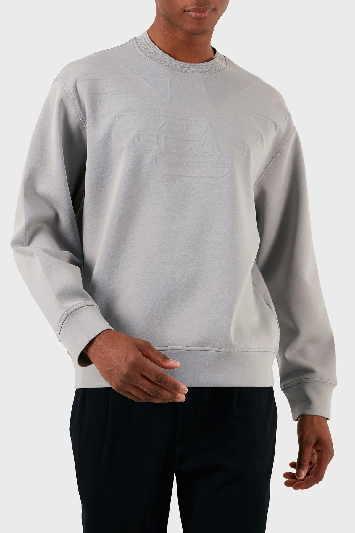 Emporio Armani Pamuk Karışımlı Bisiklet Yaka Regular Fit Erkek Sweat 3D1MDX 1JHSZ 0662 GRİ - 3