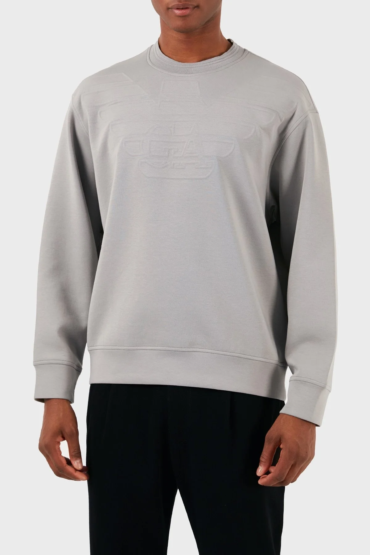 Emporio Armani Pamuk Karışımlı Bisiklet Yaka Regular Fit Erkek Sweat 3D1MDX 1JHSZ 0662 GRİ - 4