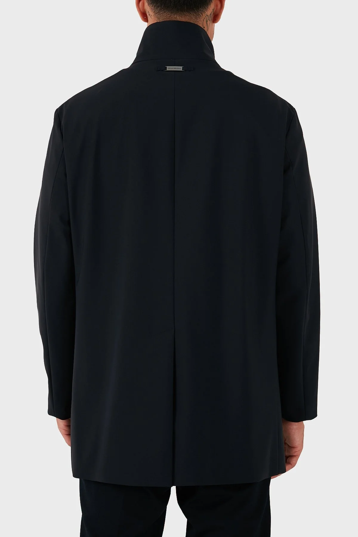 Emporio Armani Pamuk Karışımlı Dik Yaka Regular Fit Erkek Trençkot 8N1L81 1NZAZ 0920 LACİVERT - 2