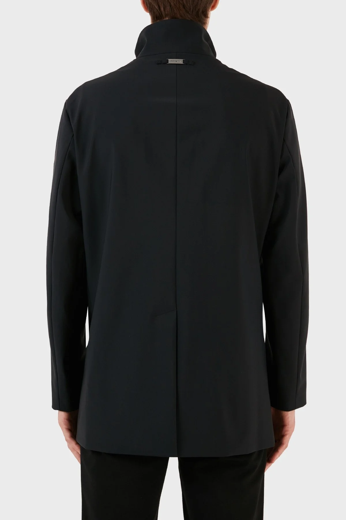 Emporio Armani Pamuk Karışımlı Dik Yaka Regular Fit Erkek Trençkot 8N1L81 1NZAZ 0999 SİYAH - 2