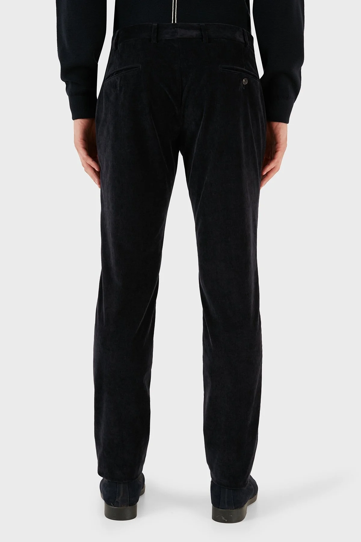 Emporio Armani Pamuk Karışımlı İnce Fitilli Normal Bel Regular Fit Erkek Pantolon H41P61 E1619 922 LACİVERT - 3