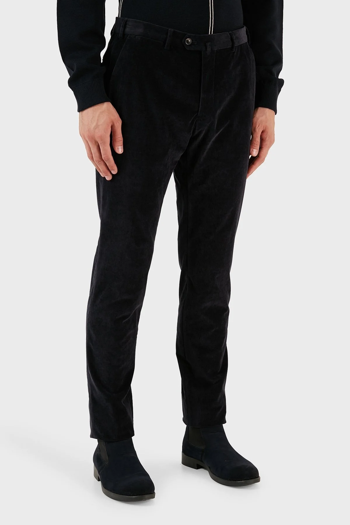 Emporio Armani Pamuk Karışımlı İnce Fitilli Normal Bel Regular Fit Erkek Pantolon H41P61 E1619 922 LACİVERT - 7