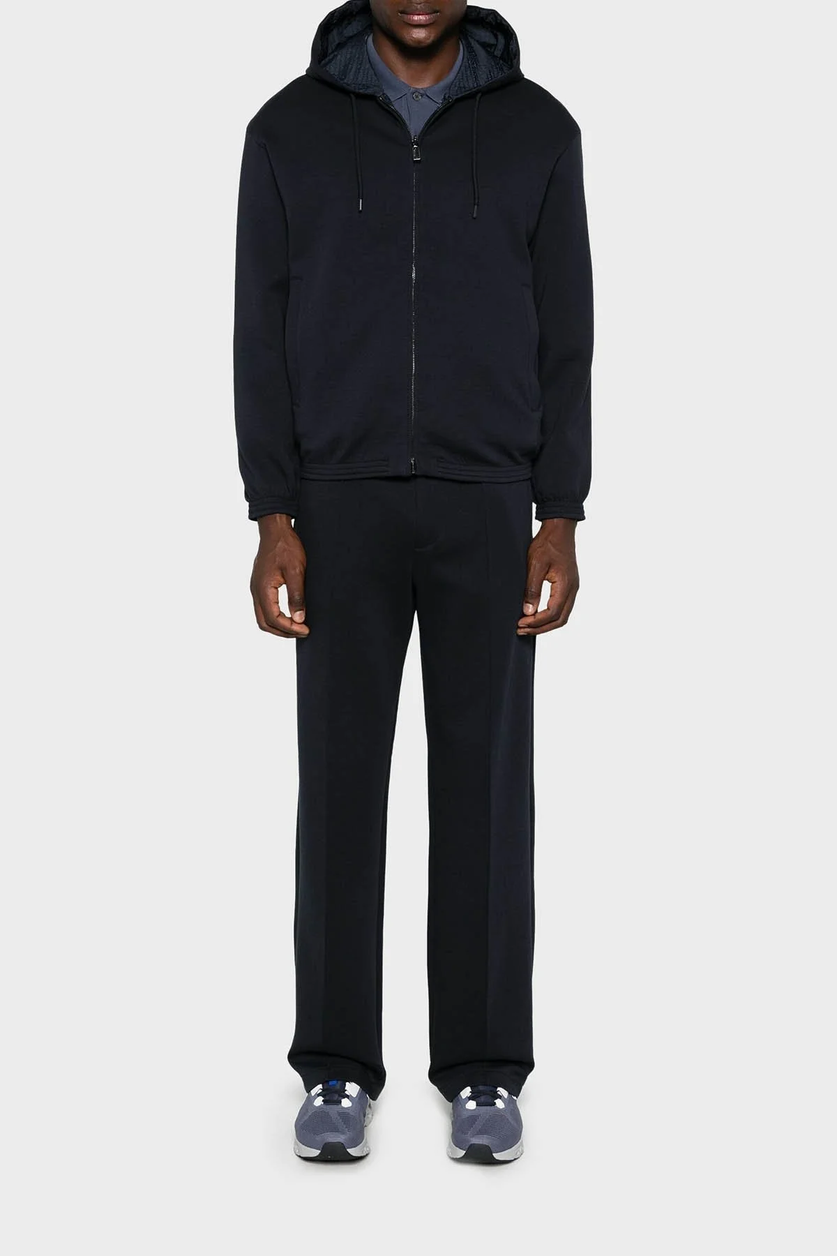 Emporio Armani Pamuk Karışımlı Kapüşonlu Çift Taraflı Bomber Erkek Ceket 6D1MD3 1JHSZ 0920 LACİVERT - 2