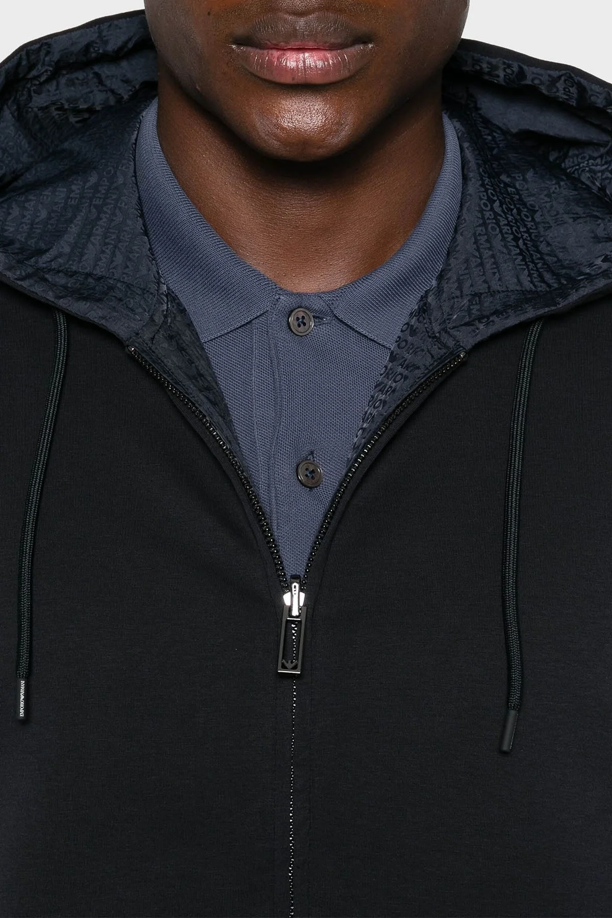 Emporio Armani Pamuk Karışımlı Kapüşonlu Çift Taraflı Bomber Erkek Ceket 6D1MD3 1JHSZ 0920 LACİVERT - 4