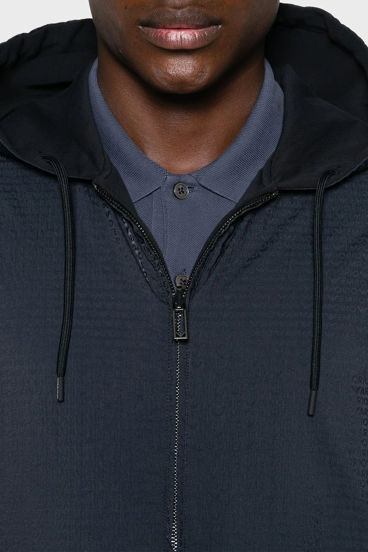 Emporio Armani Pamuk Karışımlı Kapüşonlu Çift Taraflı Bomber Erkek Ceket 6D1MD3 1JHSZ 0920 LACİVERT - 5