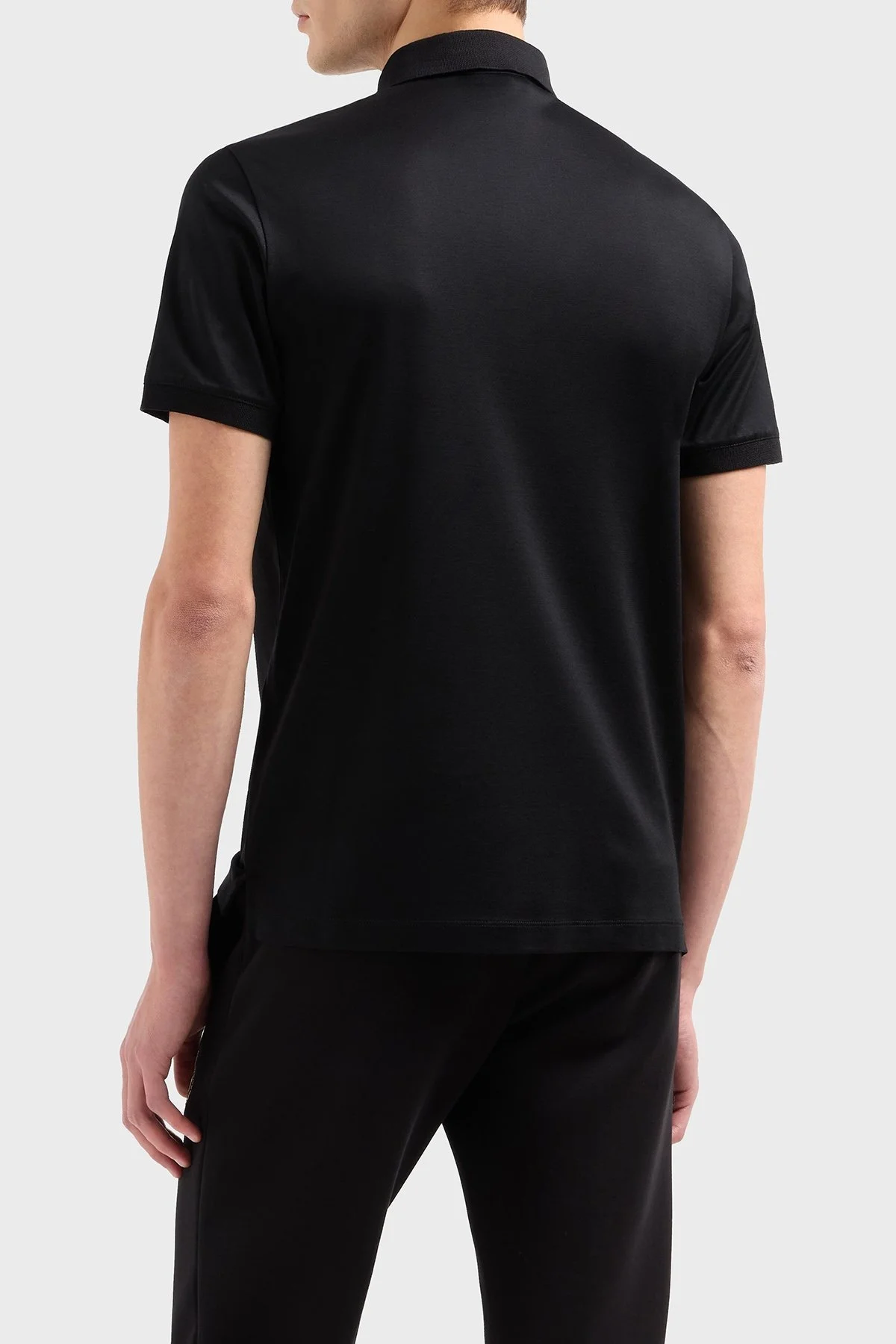 Emporio Armani Pamuk Karışımlı Logolu Düğmeli Erkek Polo Yaka T Shirt EM001704 AF10017 MC183 SİYAH - 3