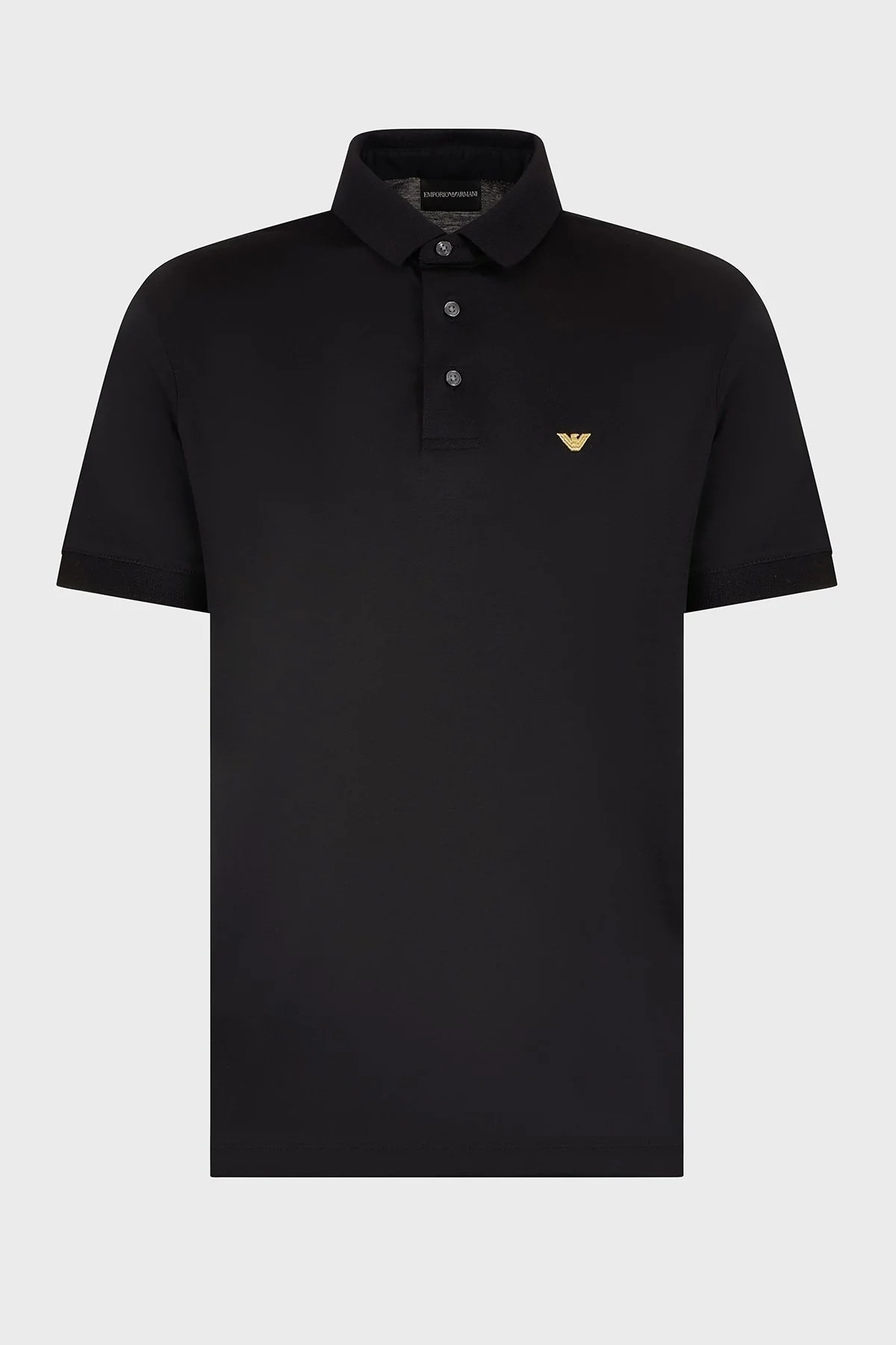 Emporio Armani Pamuk Karışımlı Logolu Düğmeli Erkek Polo Yaka T Shirt EM001704 AF10017 MC184 SİYAH - 5