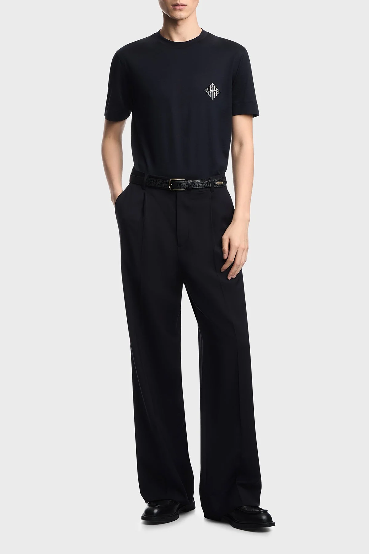 Emporio Armani Pamuk Karışımlı Logolu Slim Fit Bisiklet Yaka Erkek T Shirt EM005281 AF13747 MB638 LACİVERT - 2