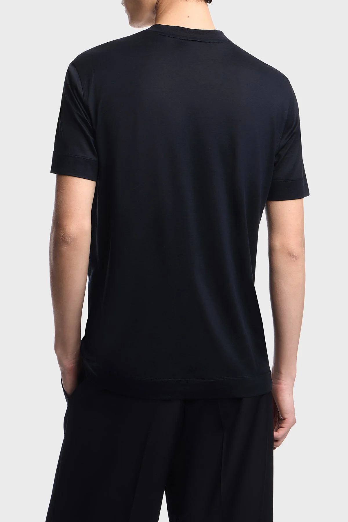 Emporio Armani Pamuk Karışımlı Logolu Slim Fit Bisiklet Yaka Erkek T Shirt EM005281 AF13747 MB638 LACİVERT - 3