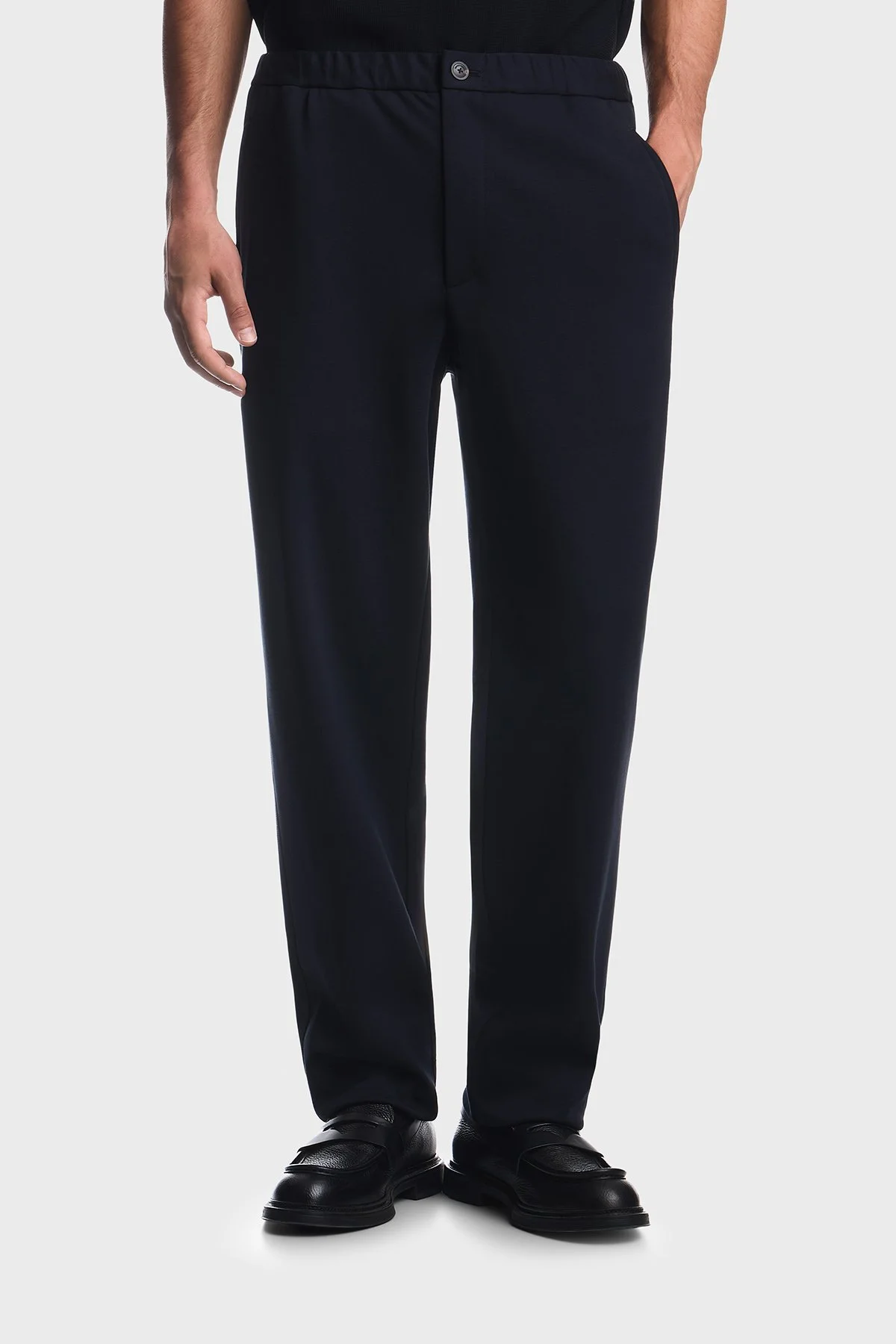 Emporio Armani Pamuk Karışımlı Normal Bel Düz Paça Jarse Erkek Pantolon EM001611 AF27883 UB118 Lacivert - 1