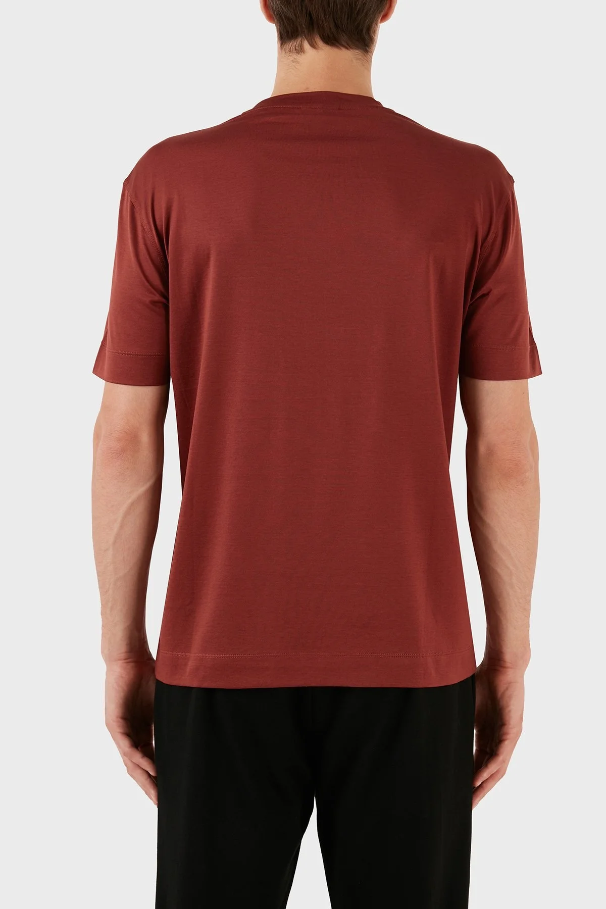 Emporio Armani Pamuk Karışımlı Regular Fit Bisiklet Yaka Erkek T Shirt 6R1T78 1JUVZ 0454 BORDO - 2