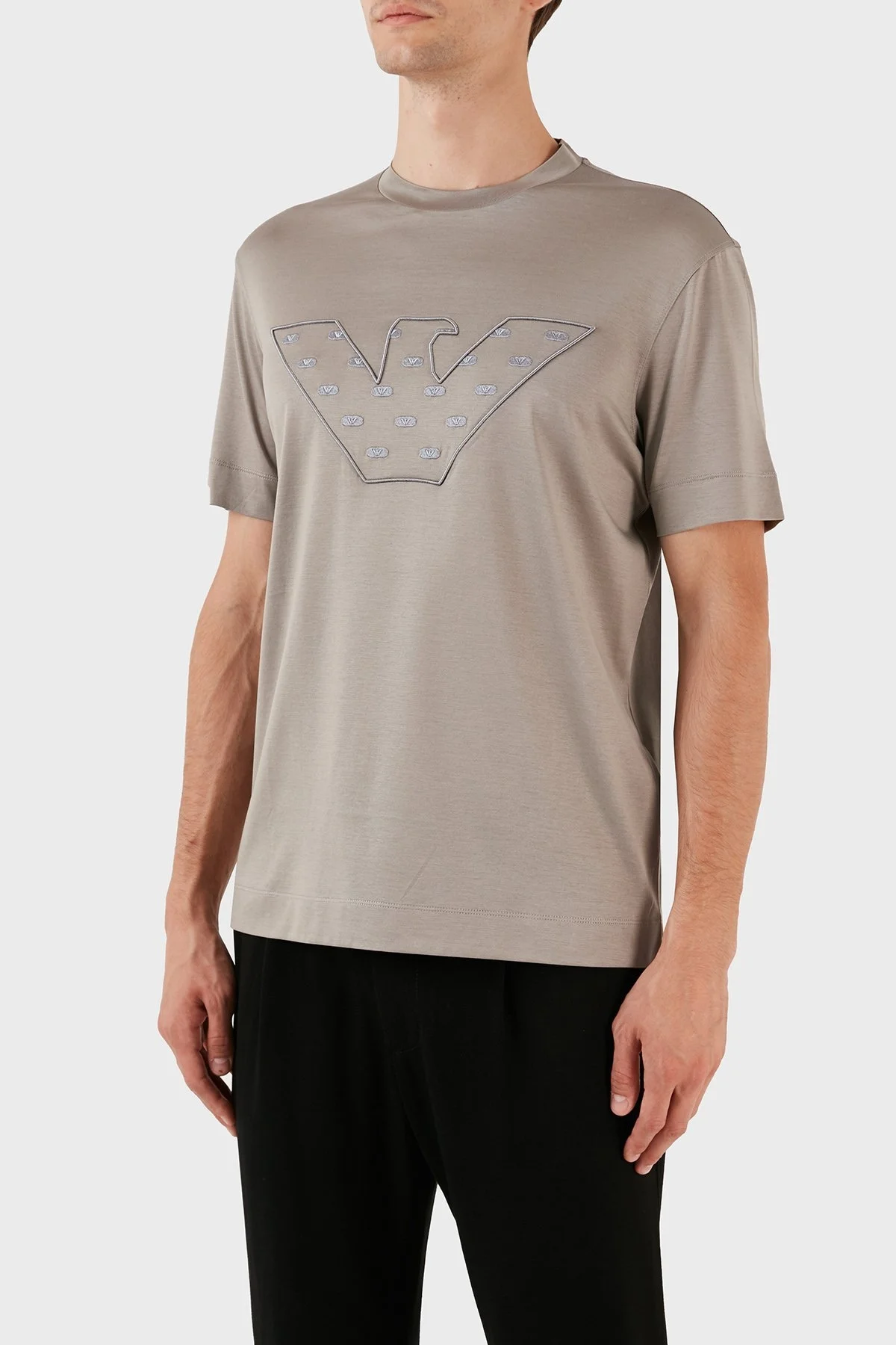 Emporio Armani Pamuk Karışımlı Regular Fit Bisiklet Yaka Erkek T Shirt 6R1T78 1JUVZ 0643 VİZON - 3