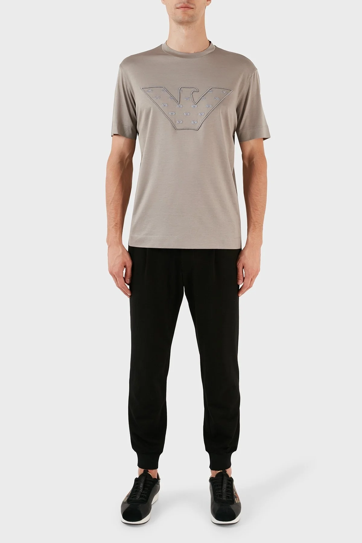 Emporio Armani Pamuk Karışımlı Regular Fit Bisiklet Yaka Erkek T Shirt 6R1T78 1JUVZ 0643 VİZON - 4