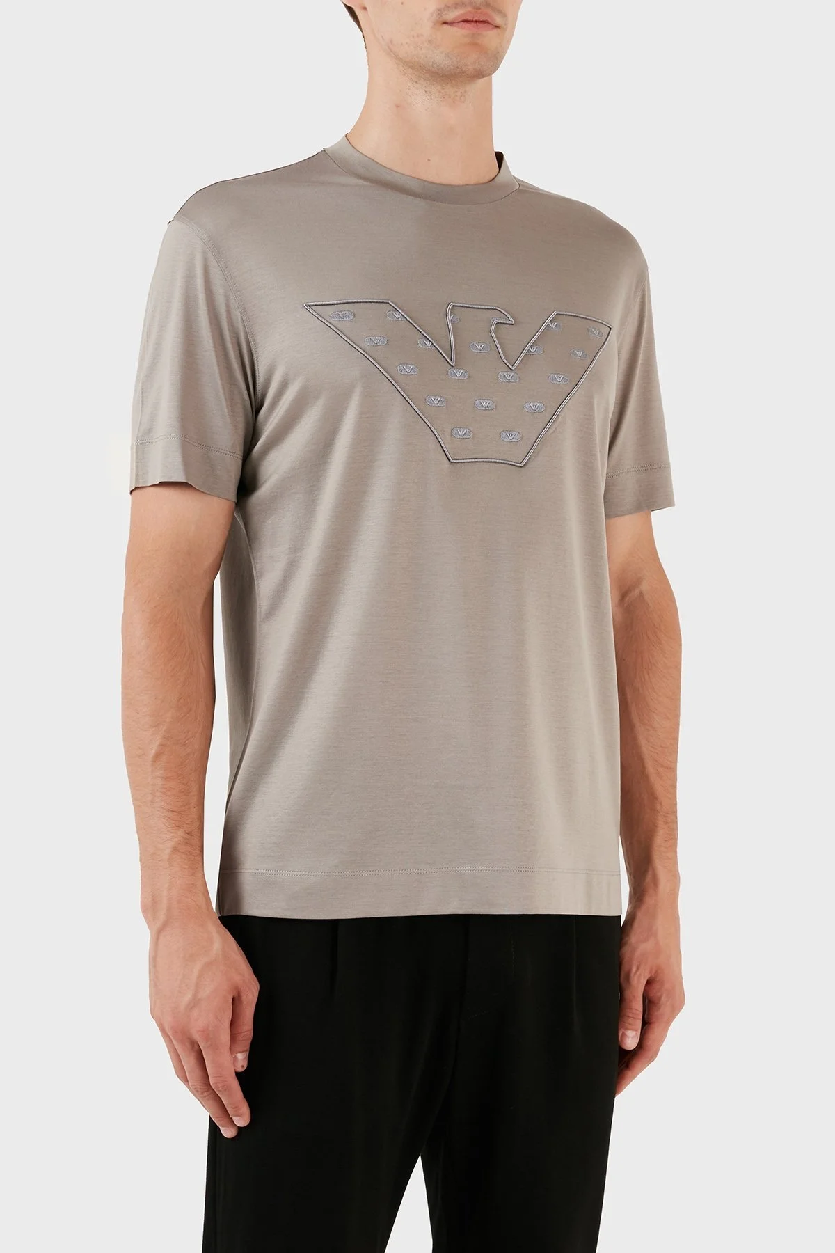 Emporio Armani Pamuk Karışımlı Regular Fit Bisiklet Yaka Erkek T Shirt 6R1T78 1JUVZ 0643 VİZON - 6