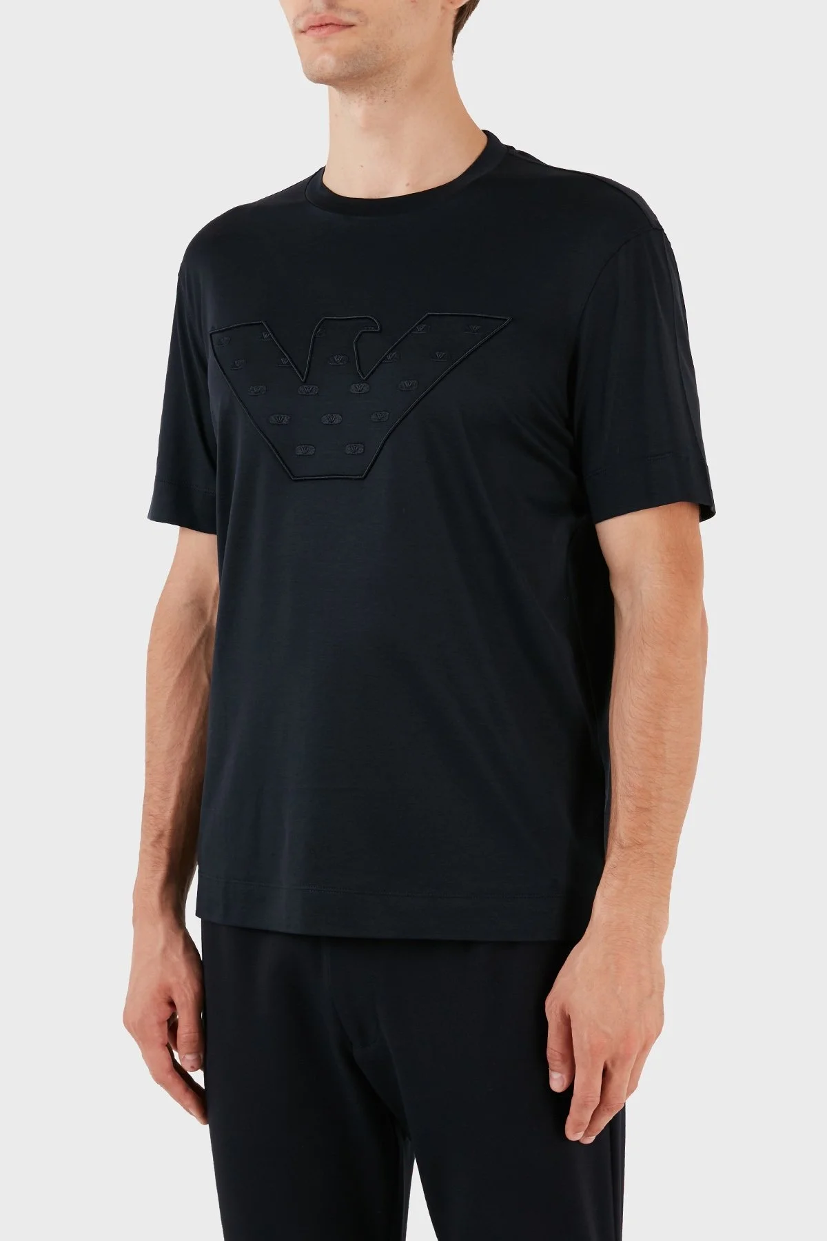 Emporio Armani Pamuk Karışımlı Regular Fit Bisiklet Yaka Erkek T Shirt 6R1T78 1JUVZ 0920 LACİVERT - 3