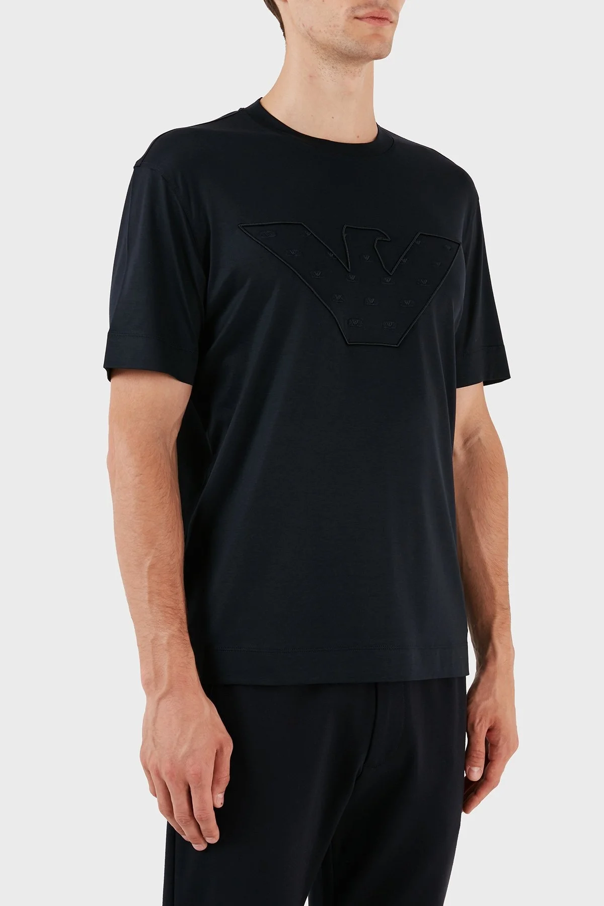 Emporio Armani Pamuk Karışımlı Regular Fit Bisiklet Yaka Erkek T Shirt 6R1T78 1JUVZ 0920 LACİVERT - 4