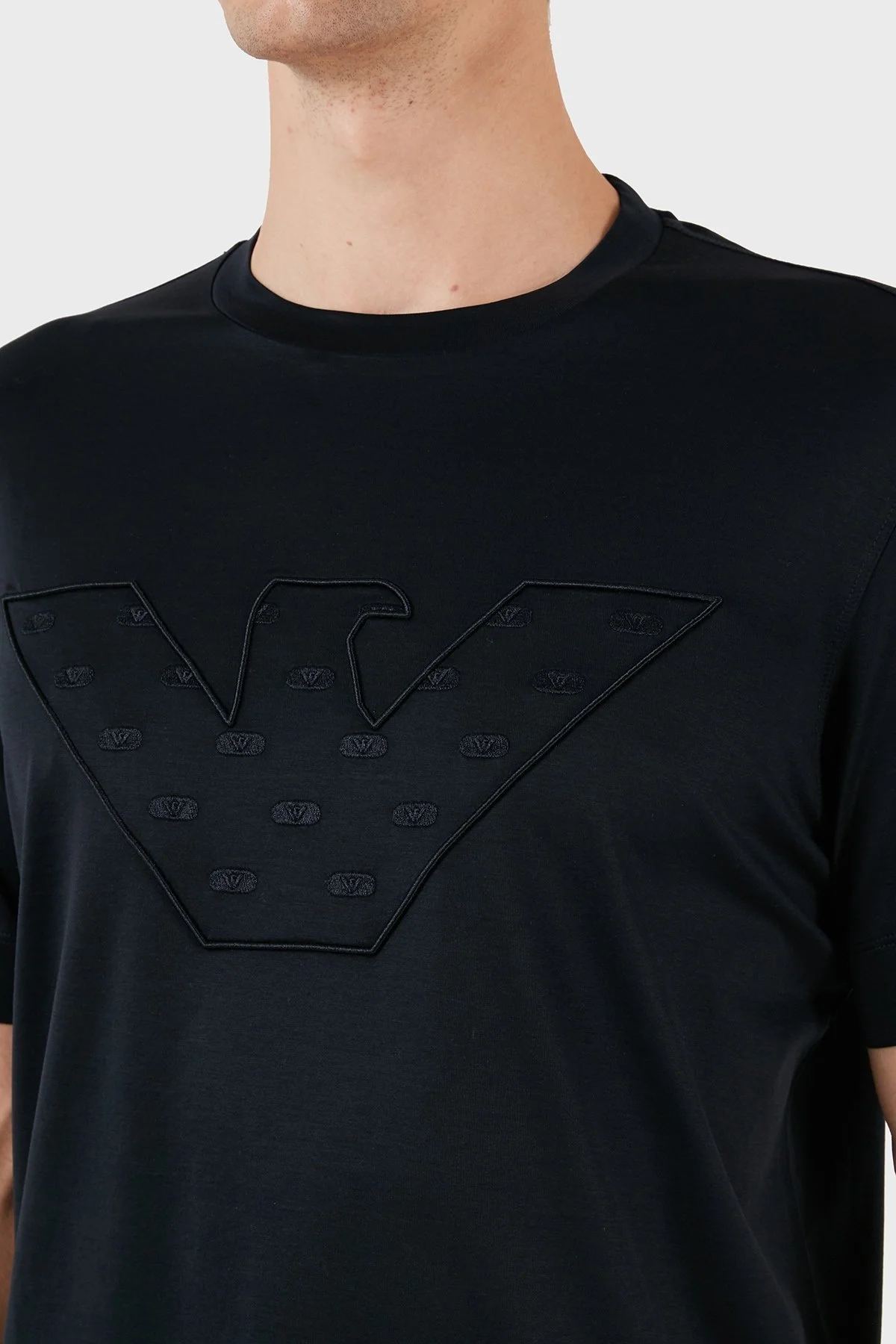 Emporio Armani Pamuk Karışımlı Regular Fit Bisiklet Yaka Erkek T Shirt 6R1T78 1JUVZ 0920 LACİVERT - 5