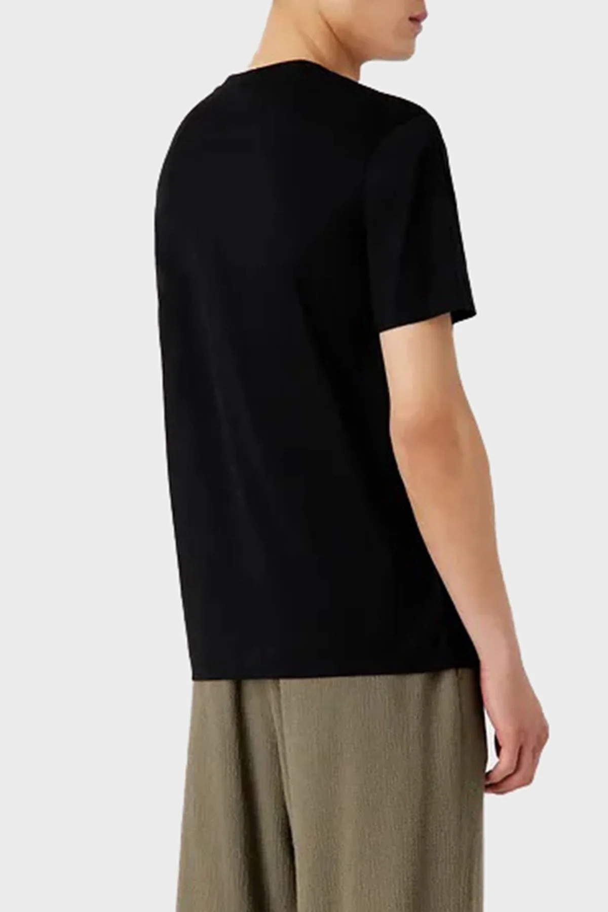 Emporio Armani Pamuk Karışımlı Regular Fit Bisiklet Yaka Erkek T Shirt 6R1T78 1JUVZ 0999 SİYAH - 2