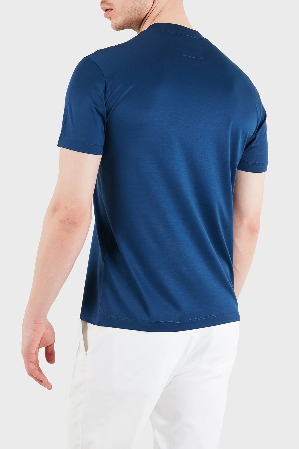 Emporio Armani Pamuk Karışımlı Regular Fit Bisiklet Yaka Erkek T Shirt 8N1TD8 1JUVZU B079 MAVİ - 2