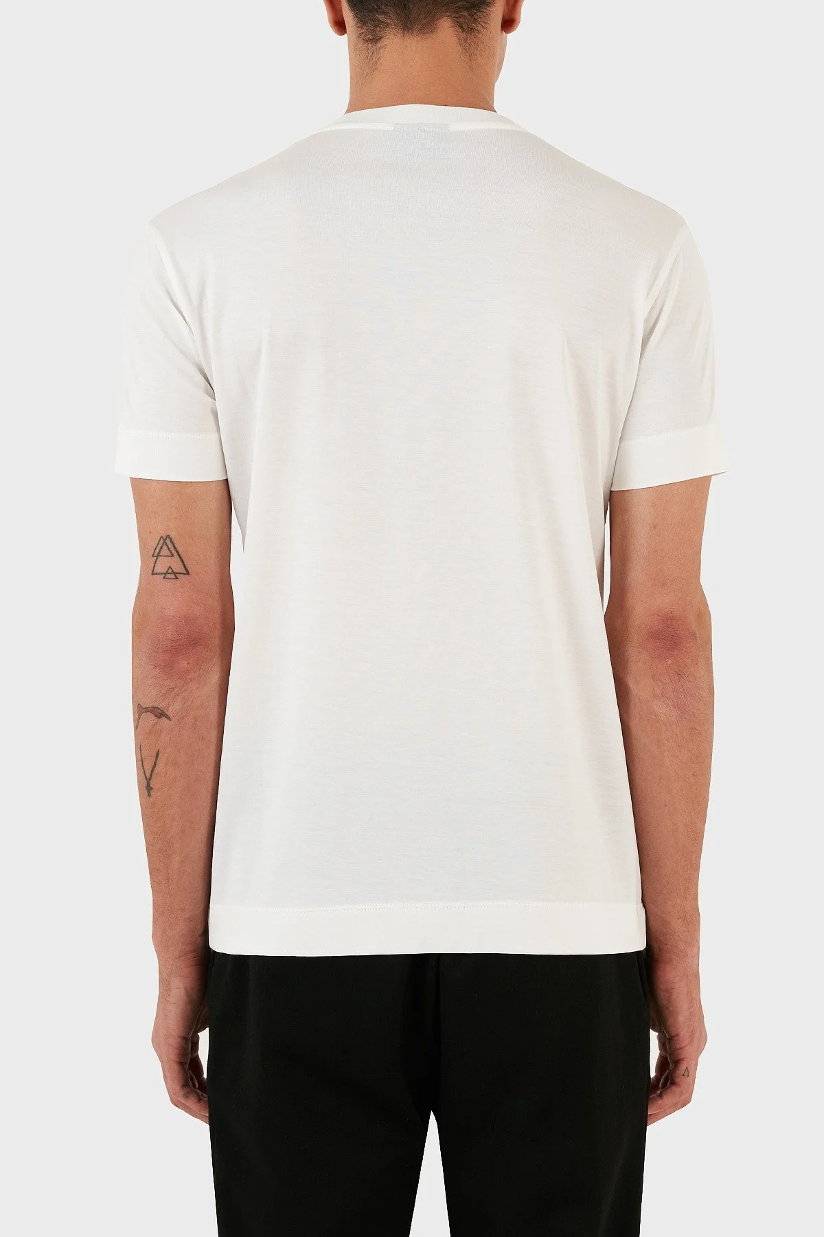 Emporio Armani Pamuk Karışımlı Regular Fit Bisiklet Yaka Erkek T Shirt 8N1TF5 1JUVZ 0101 EKRU - 3