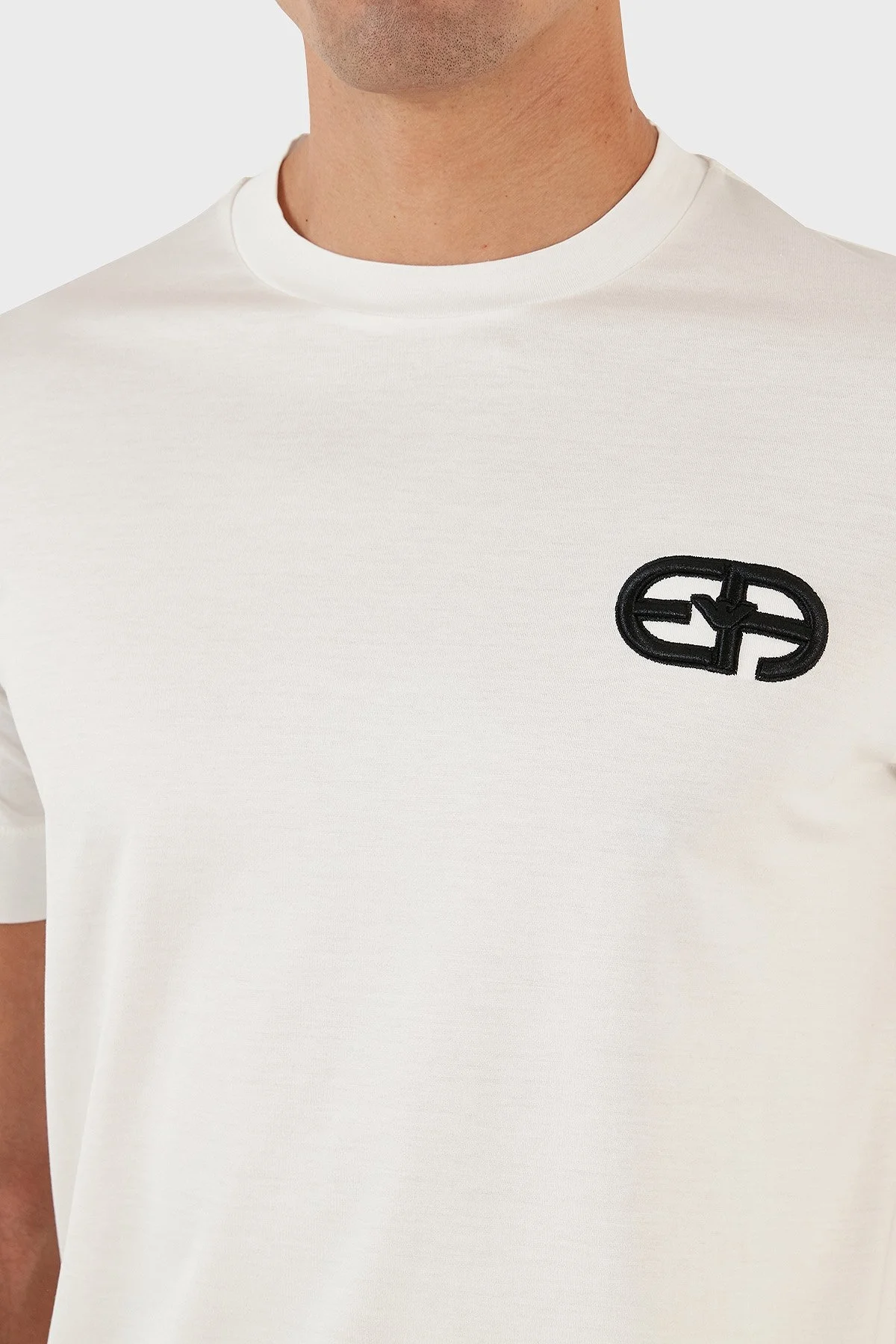 Emporio Armani Pamuk Karışımlı Regular Fit Bisiklet Yaka Erkek T Shirt 8N1TF5 1JUVZ 0101 EKRU - 4