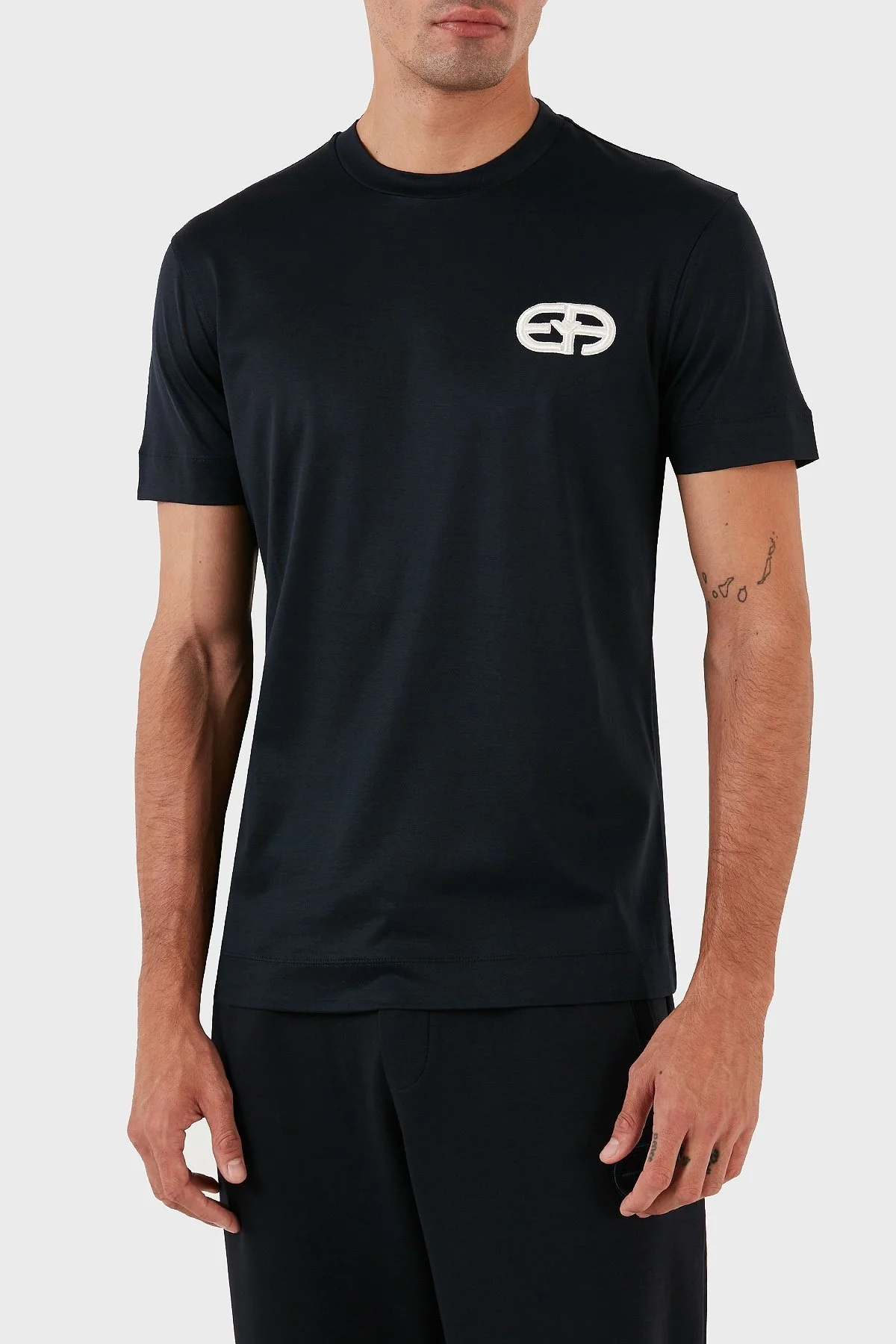 Emporio Armani Pamuk Karışımlı Regular Fit Bisiklet Yaka Erkek T Shirt 8N1TF5 1JUVZ 0920 LACİVERT - 4
