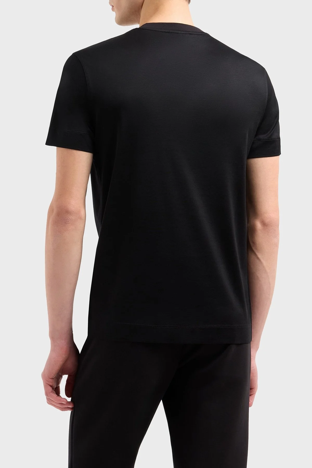 Emporio Armani Pamuk Karışımlı Regular Fit Bisiklet Yaka Erkek T Shirt EM001702 AF10017 UC001 SİYAH - 3
