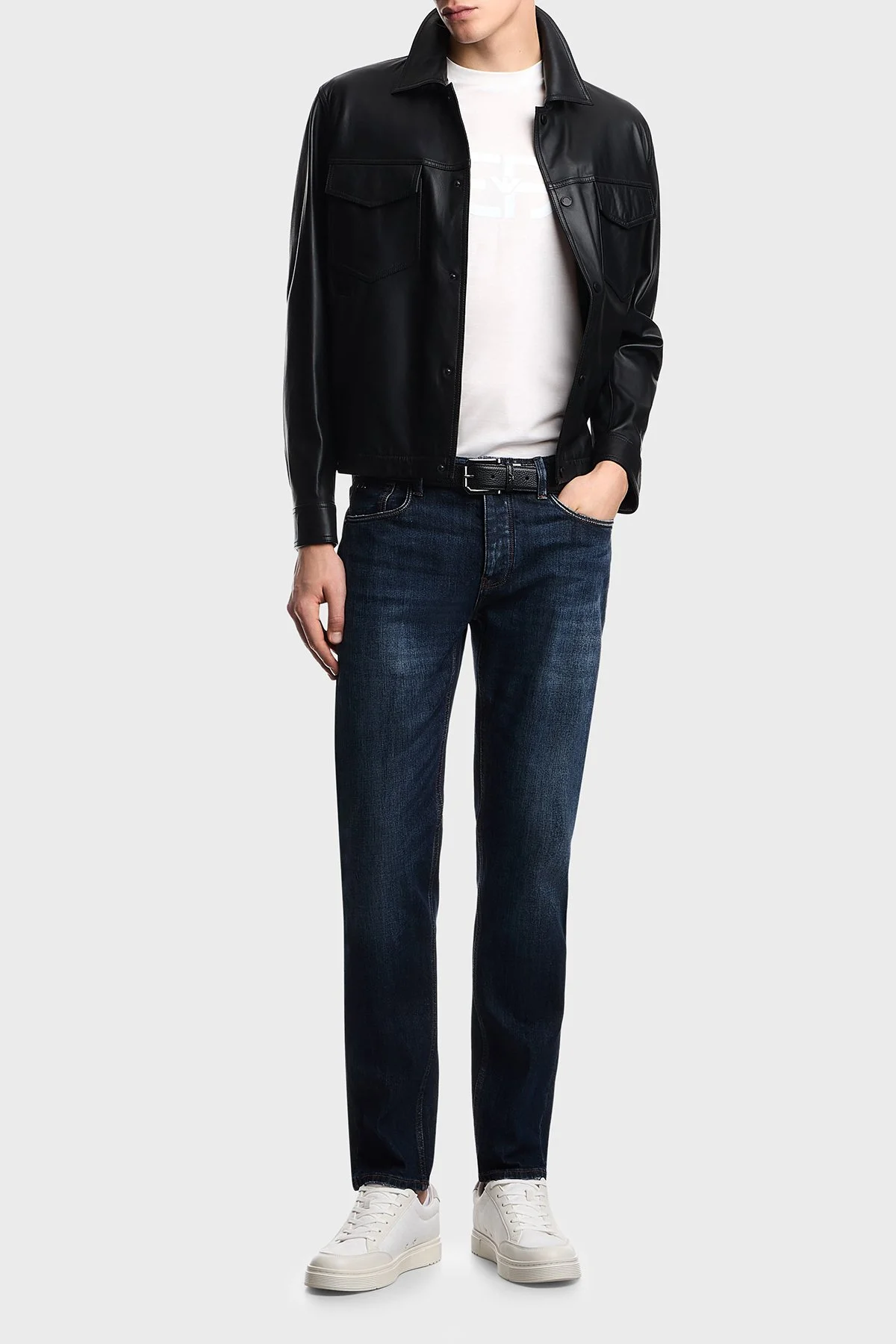 Emporio Armani Pamuk Karışımlı Regular Fit Bisiklet Yaka Erkek T Shirt EM004581 AF10017 U0003 BEYAZ - 2