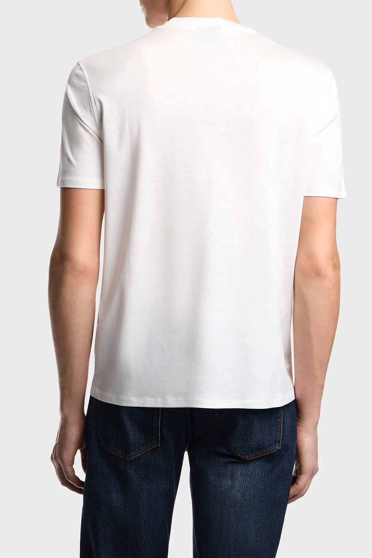 Emporio Armani Pamuk Karışımlı Regular Fit Bisiklet Yaka Erkek T Shirt EM004581 AF10017 U0003 BEYAZ - 3