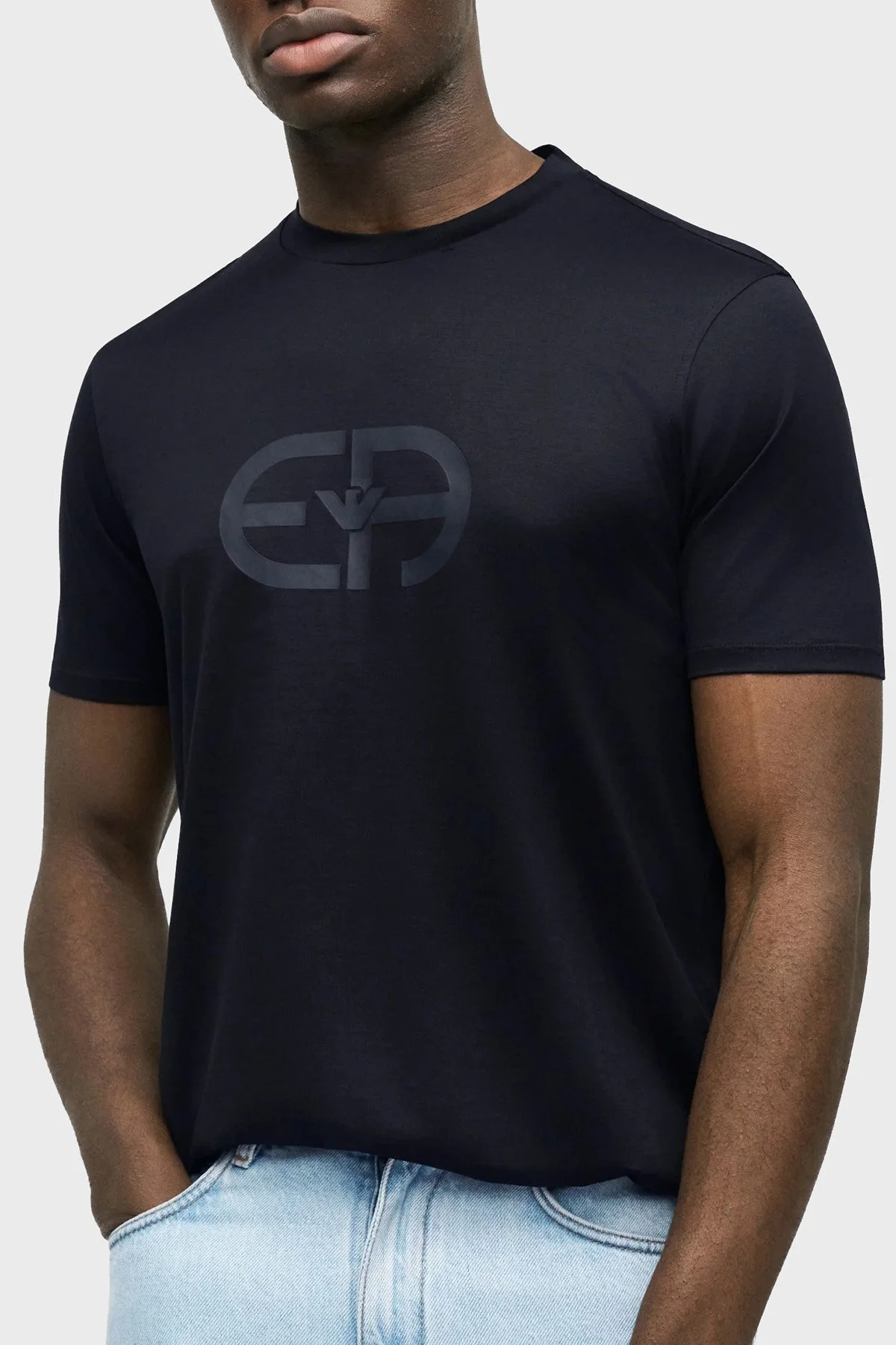 Emporio Armani Pamuk Karışımlı Regular Fit Bisiklet Yaka Erkek T Shirt EM004581 AF10017 UB118 LACİVERT - 3
