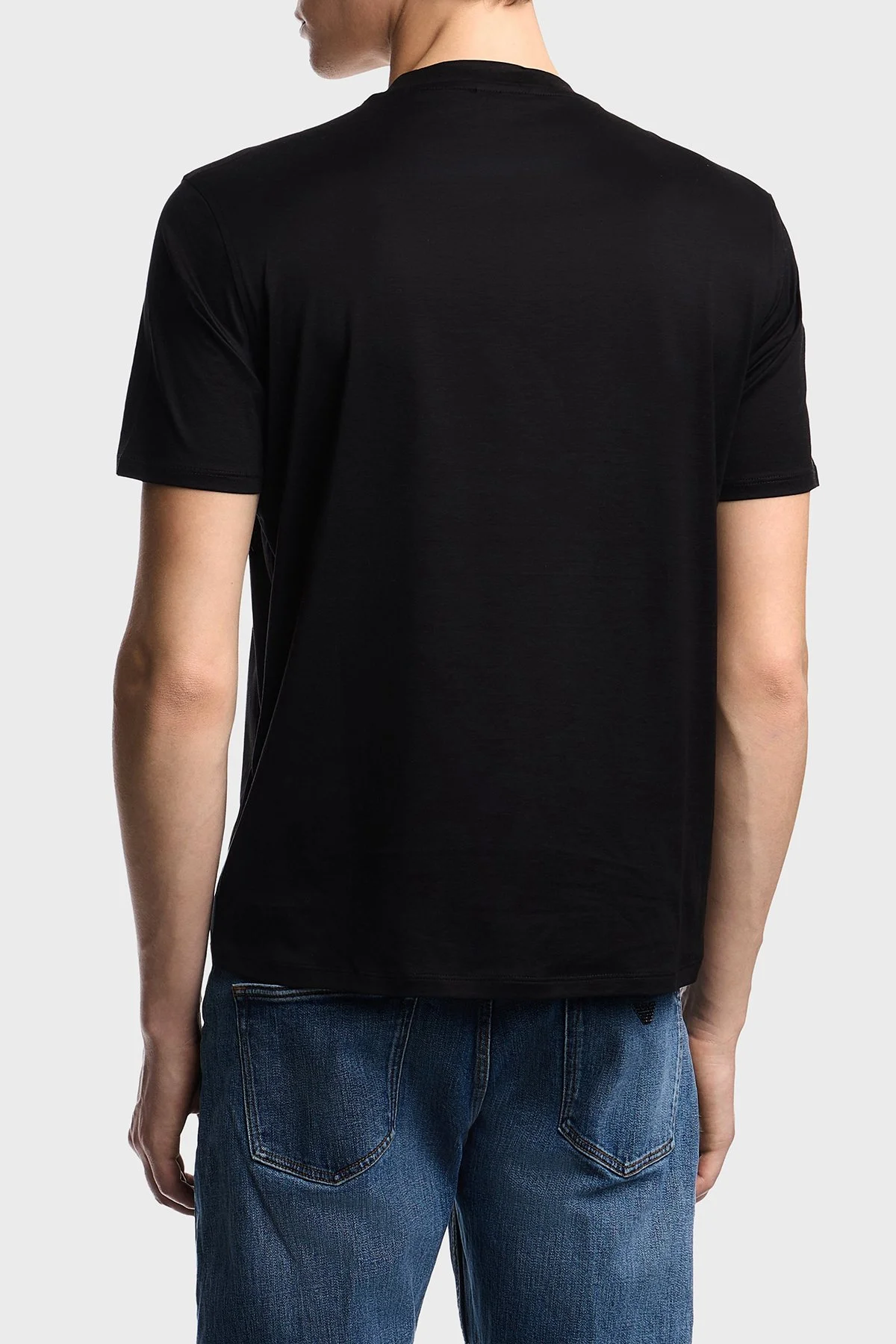 Emporio Armani Pamuk Karışımlı Regular Fit Bisiklet Yaka Erkek T Shirt EM004581 AF10017 UC001 SİYAH - 3