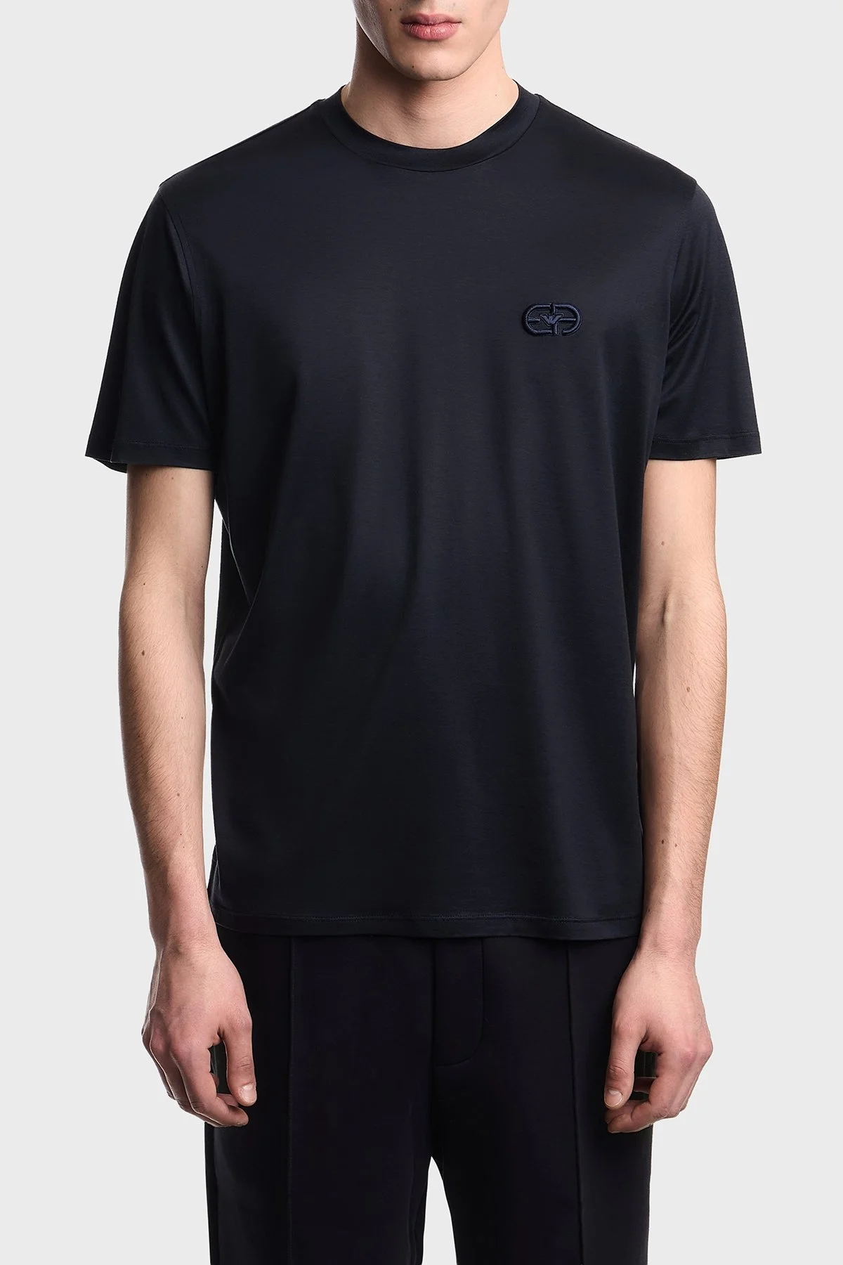 Emporio Armani Pamuk Karışımlı Regular Fit Bisiklet Yaka Erkek T Shirt EM004585 AF10017 UB118 LACİVERT - 1