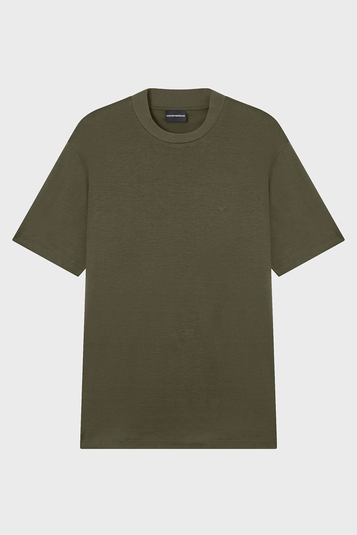 Emporio Armani Pamuk Karışımlı Regular Fit Bisiklet Yaka Erkek T Shirt EM005491 AF24839 U8121 HAKİ - 5